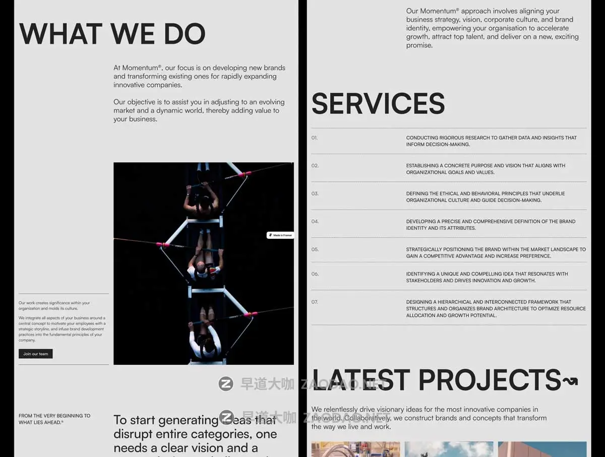 时尚自适应作品集案例企业品牌服务网站WEB UI界面设计Framer模板素材 MOMENTUM – Agency Website Template for Framer插图3 时尚自适应作品集案例企业品牌服务网站WEB UI界面设计Framer模板素材 MOMENTUM – Agency Website Template for Framer插图3
