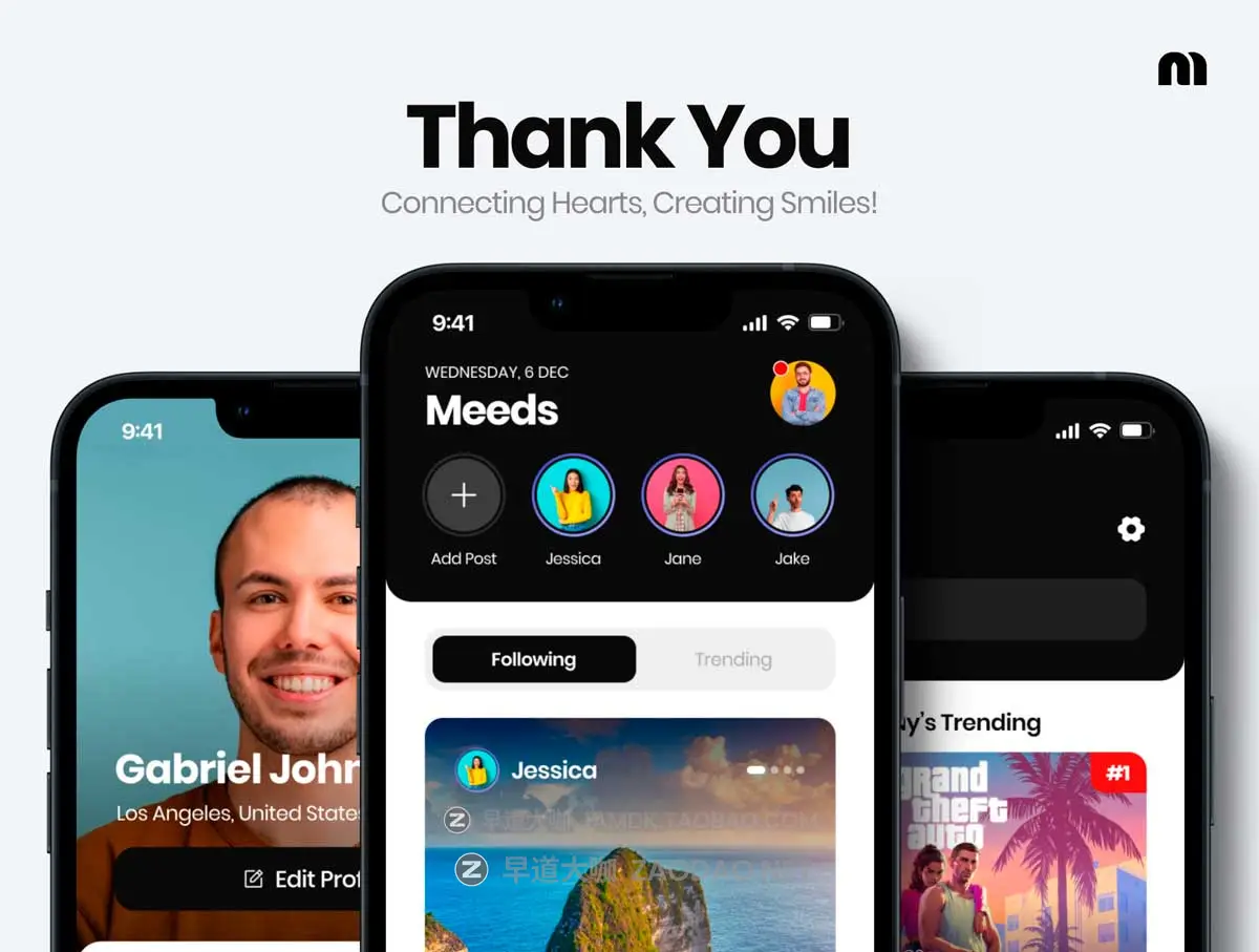 50+屏双配色短视频流媒体社交媒体APP UI界面设计Figma模板套件素材 MeetJoy – Social Media App UI Kit插图5 50+屏双配色短视频流媒体社交媒体APP UI界面设计Figma模板套件素材 MeetJoy – Social Media App UI Kit插图5