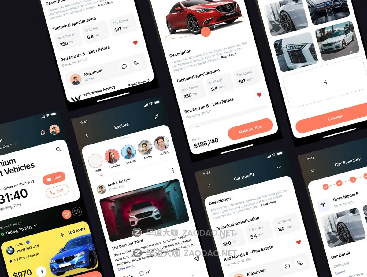 50屏高级现代汽车租赁租车共享汽车APP软件UI界面设计Figma模板素材 Premcar – Premium Car Rent App插图5 50屏高级现代汽车租赁租车共享汽车APP软件UI界面设计Figma模板素材 Premcar – Premium Car Rent App插图5