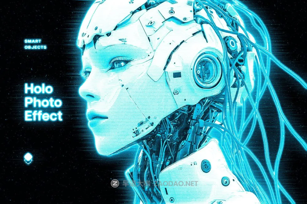 未来赛博朋克全息发光照片效果PS特效滤镜样机 Future Hologram Photo Effect插图 未来赛博朋克全息发光照片效果PS特效滤镜样机 Future Hologram Photo Effect插图