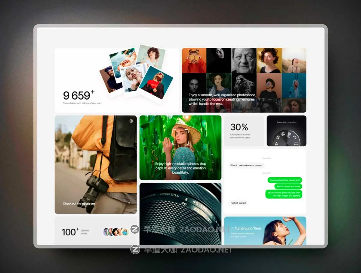 精美响应式摄影师设计师作品展示网站web ui界面设计Framer/Figma模板素材 Captured — Photography Framer Template插图3 精美响应式摄影师设计师作品展示网站web ui界面设计Framer/Figma模板素材 Captured — Photography Framer Template插图3