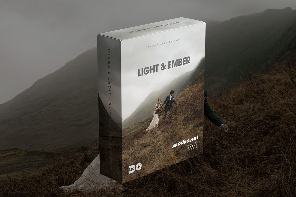 情绪化复古电影级色彩分级蓝色浅粉红色调婚礼情侣肖像摄影照片调色LR预设包 Archipelago – Light & Ember插图