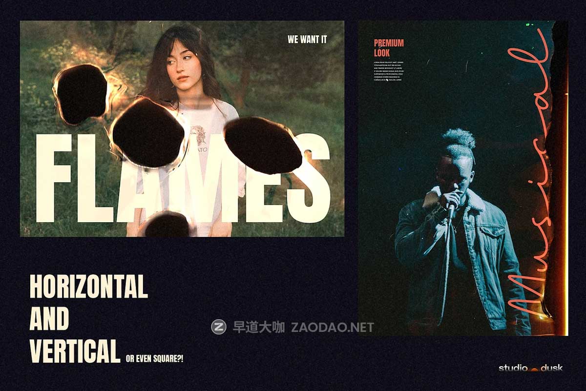 复古真实胶片燃烧灼烧纹理叠加照片效果PS特效滤镜样机模板 Burn Photo Effects插图2