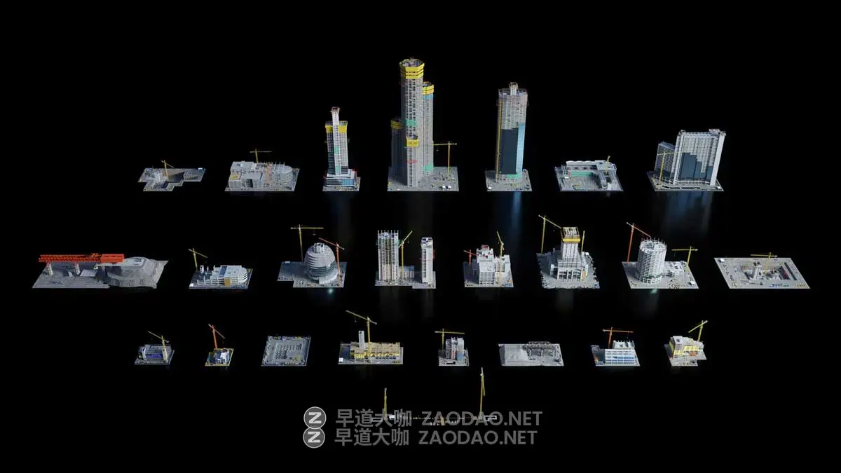 建筑工地楼房施工设备起重机吊塔3D模型C4D/Blender/FBX/OBJ/UE格式素材 Kitbash3D – Construction Zone插图1 建筑工地楼房施工设备起重机吊塔3D模型C4D/Blender/FBX/OBJ/UE格式素材 Kitbash3D – Construction Zone插图1