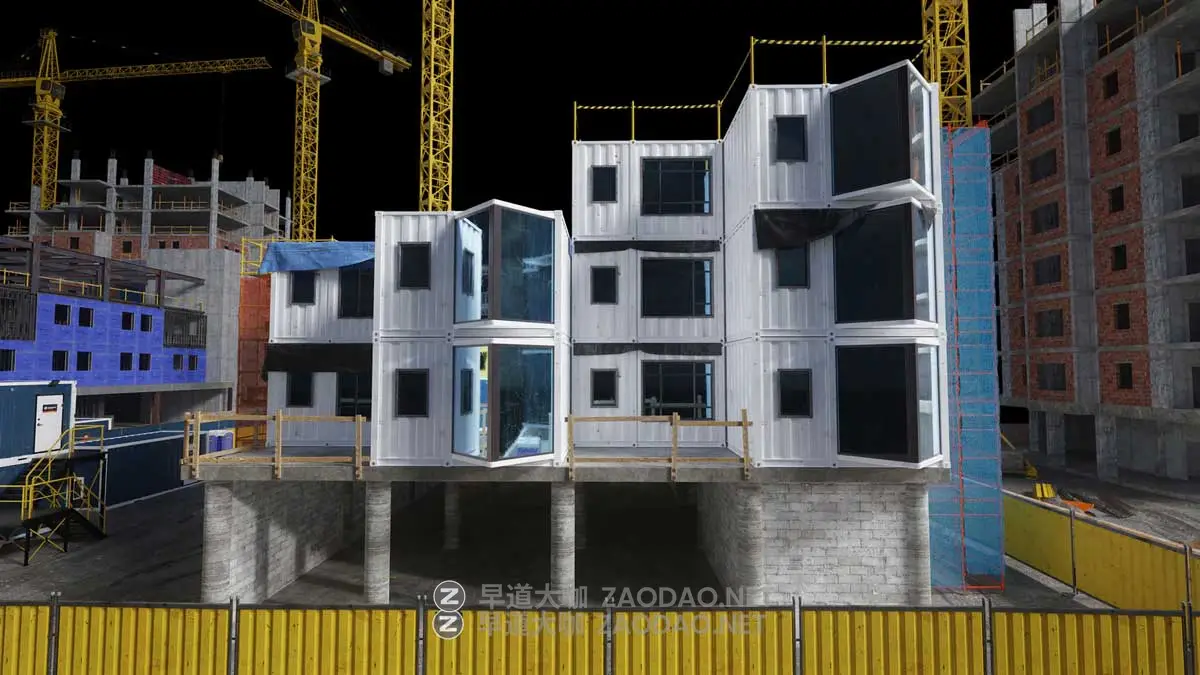 建筑工地楼房施工设备起重机吊塔3D模型C4D/Blender/FBX/OBJ/UE格式素材 Kitbash3D – Construction Zone插图4 建筑工地楼房施工设备起重机吊塔3D模型C4D/Blender/FBX/OBJ/UE格式素材 Kitbash3D – Construction Zone插图4