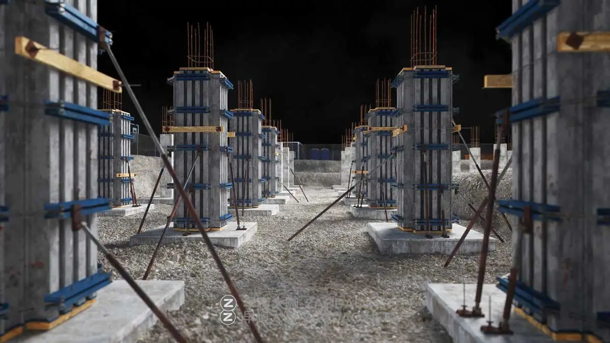 建筑工地楼房施工设备起重机吊塔3D模型C4D/Blender/FBX/OBJ/UE格式素材 Kitbash3D – Construction Zone插图6 建筑工地楼房施工设备起重机吊塔3D模型C4D/Blender/FBX/OBJ/UE格式素材 Kitbash3D – Construction Zone插图6