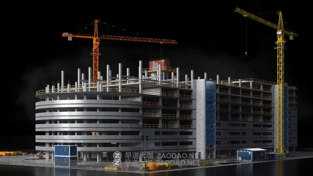 建筑工地楼房施工设备起重机吊塔3D模型C4D/Blender/FBX/OBJ/UE格式素材 Kitbash3D – Construction Zone插图15 建筑工地楼房施工设备起重机吊塔3D模型C4D/Blender/FBX/OBJ/UE格式素材 Kitbash3D – Construction Zone插图15