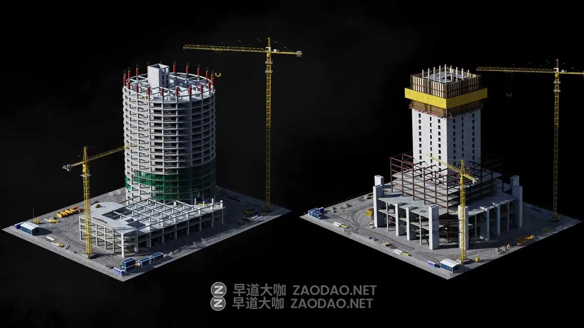 建筑工地楼房施工设备起重机吊塔3D模型C4D/Blender/FBX/OBJ/UE格式素材 Kitbash3D – Construction Zone插图16 建筑工地楼房施工设备起重机吊塔3D模型C4D/Blender/FBX/OBJ/UE格式素材 Kitbash3D – Construction Zone插图16