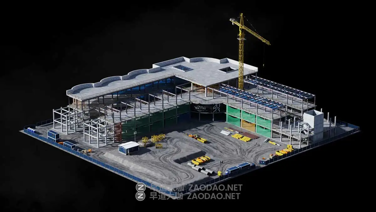 建筑工地楼房施工设备起重机吊塔3D模型C4D/Blender/FBX/OBJ/UE格式素材 Kitbash3D – Construction Zone插图17 建筑工地楼房施工设备起重机吊塔3D模型C4D/Blender/FBX/OBJ/UE格式素材 Kitbash3D – Construction Zone插图17