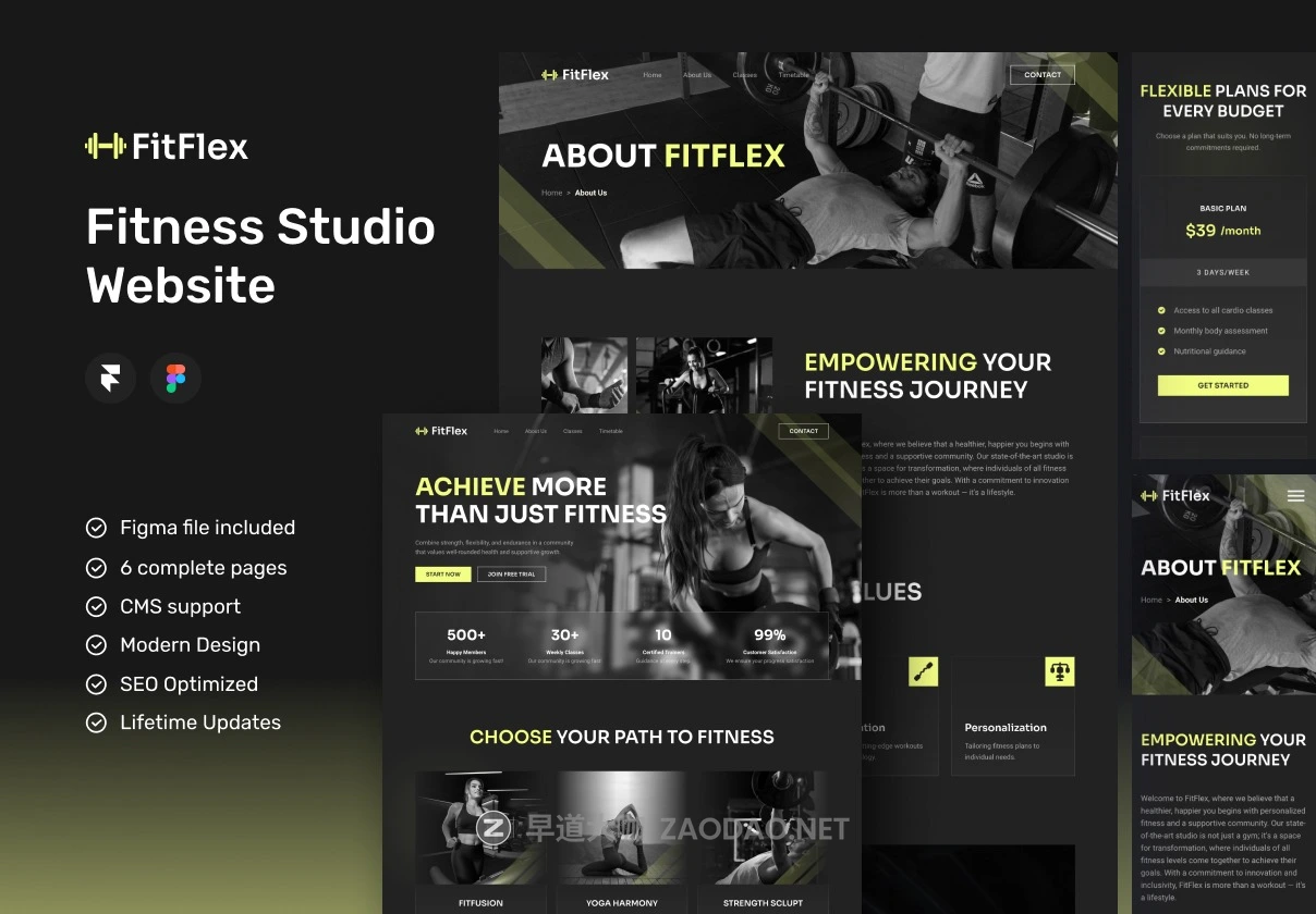 暗黑风格健身锻炼网站登录界面web ui设计figma/framer模板素材 FitFlex – Fitness Studio Website Framer Template插图 暗黑风格健身锻炼网站登录界面web ui设计figma/framer模板素材 FitFlex – Fitness Studio Website Framer Template插图