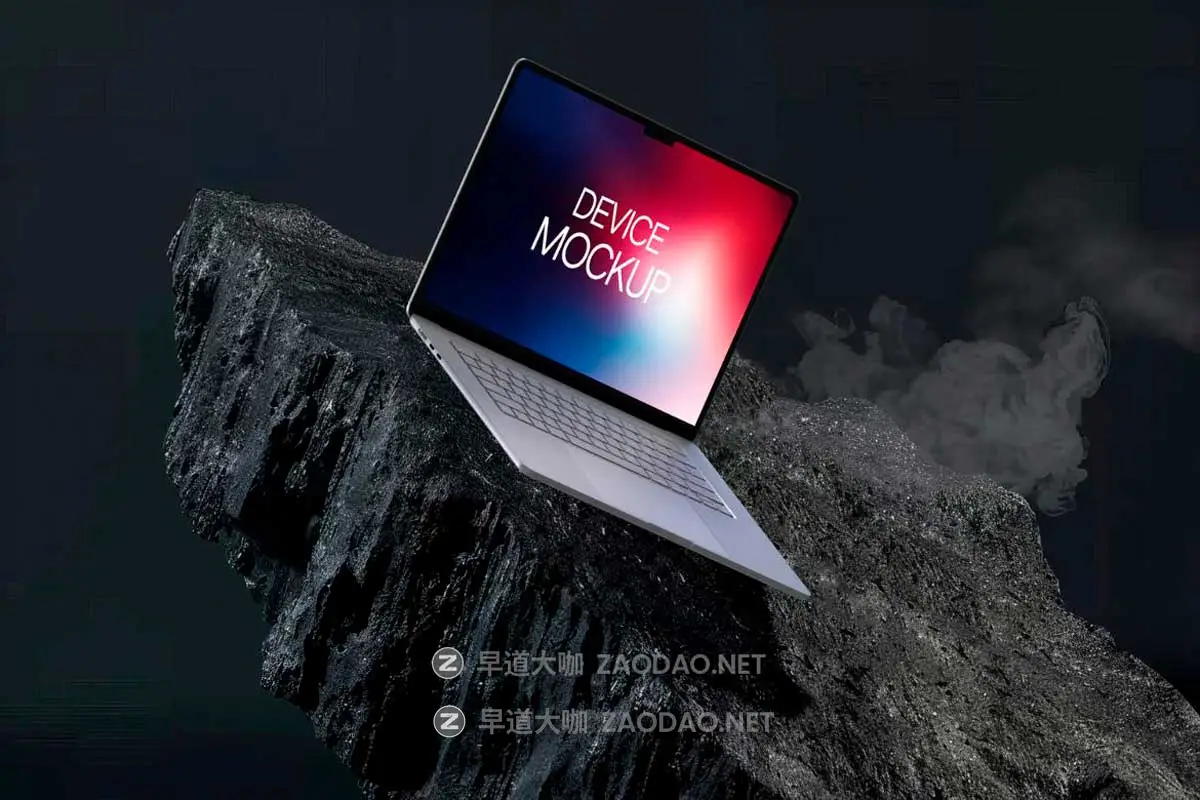 14款黑化工业风岩石背景苹果MacBook笔记本电脑屏幕展示PS贴图样机模板 Mac book Laptop Mockup插图3 14款黑化工业风岩石背景苹果MacBook笔记本电脑屏幕展示PS贴图样机模板 Mac book Laptop Mockup插图3