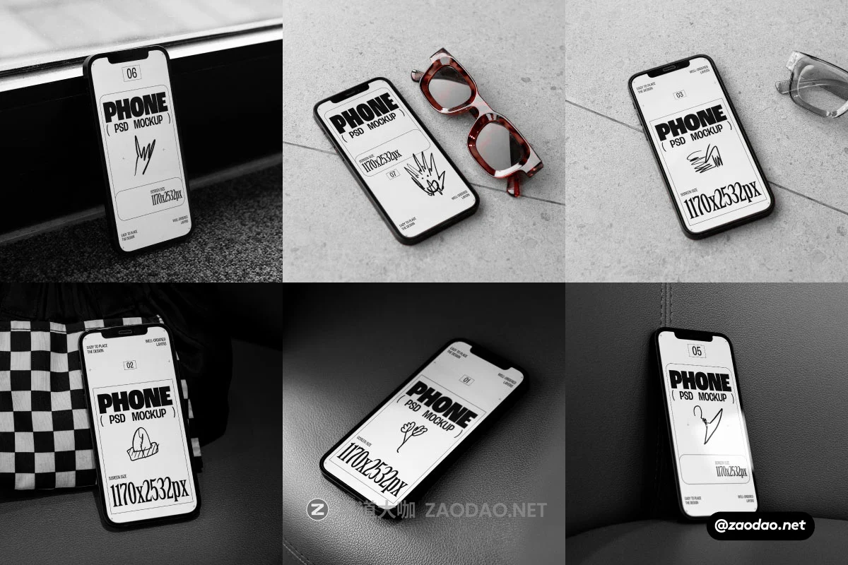 7款文艺苹果iPhone 13手机APP UI界面设计展示效果图PS贴图样机模板素材 7 Realistic iPhone Mockups插图 7款文艺苹果iPhone 13手机APP UI界面设计展示效果图PS贴图样机模板素材 7 Realistic iPhone Mockups插图