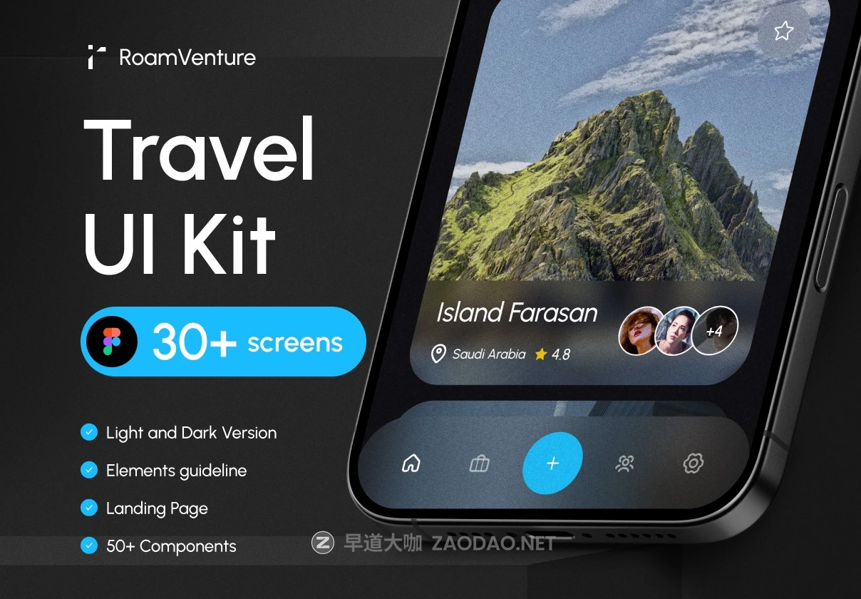 32屏旅行旅游冒险探险APP软件UI界面设计Figma模板源文件素材 RoamVenture – Travel App & Landing Page插图 32屏旅行旅游冒险探险APP软件UI界面设计Figma模板源文件素材 RoamVenture – Travel App & Landing Page插图