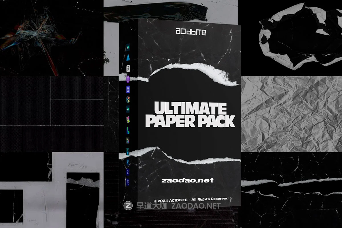 200组做旧褶皱纸张撕纸拼贴磁带转场背景纹理元素叠加MOV视频素材+音效 AcidBite – ULTIMATE PAPER PACK插图 200组做旧褶皱纸张撕纸拼贴磁带转场背景纹理元素叠加MOV视频素材+音效 AcidBite – ULTIMATE PAPER PACK插图