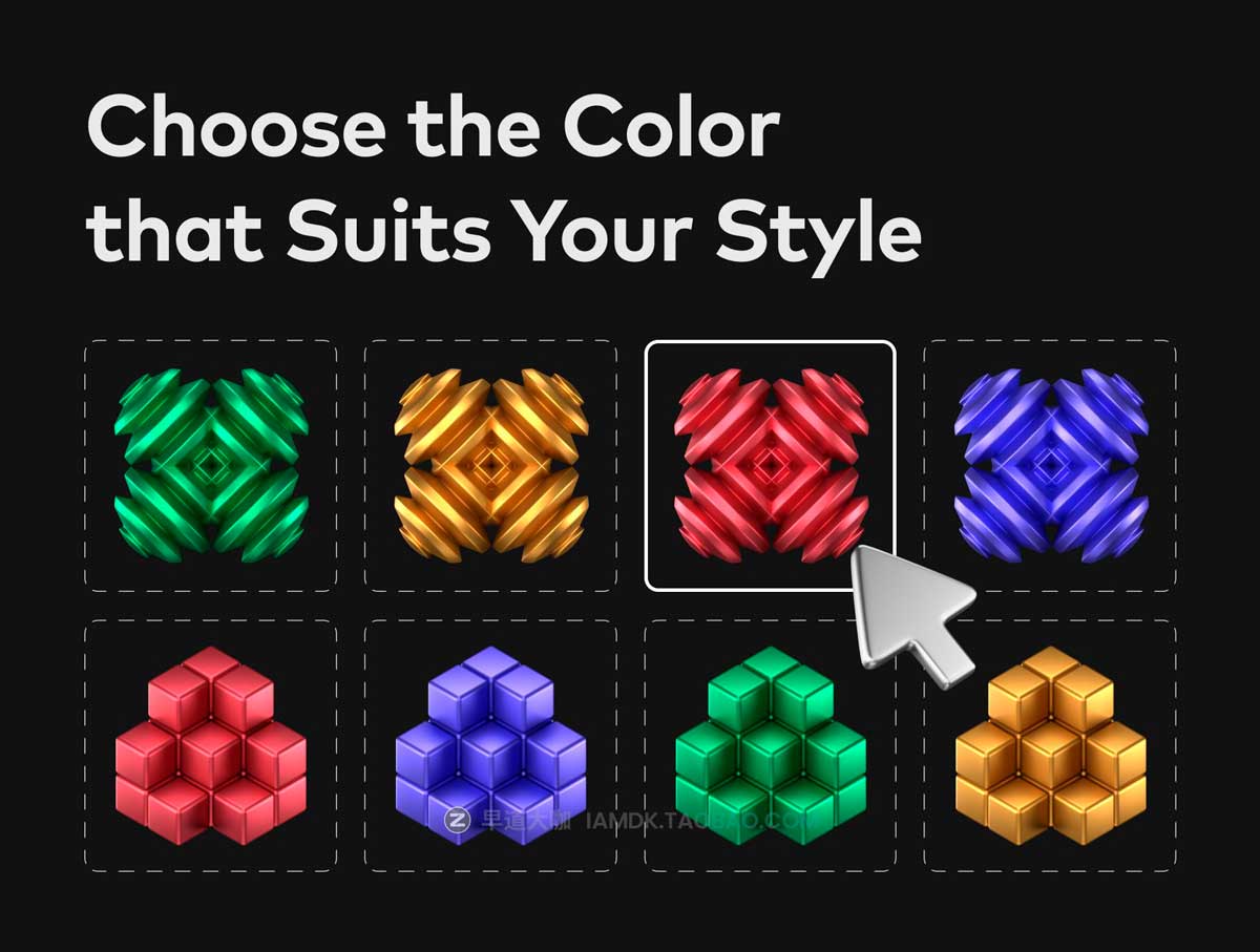 100款未来科幻赛博朋克Y2K艺术酸性3D立体金属抽象几何图形图标设计素材 Abstract Metallic 3D Icons插图3