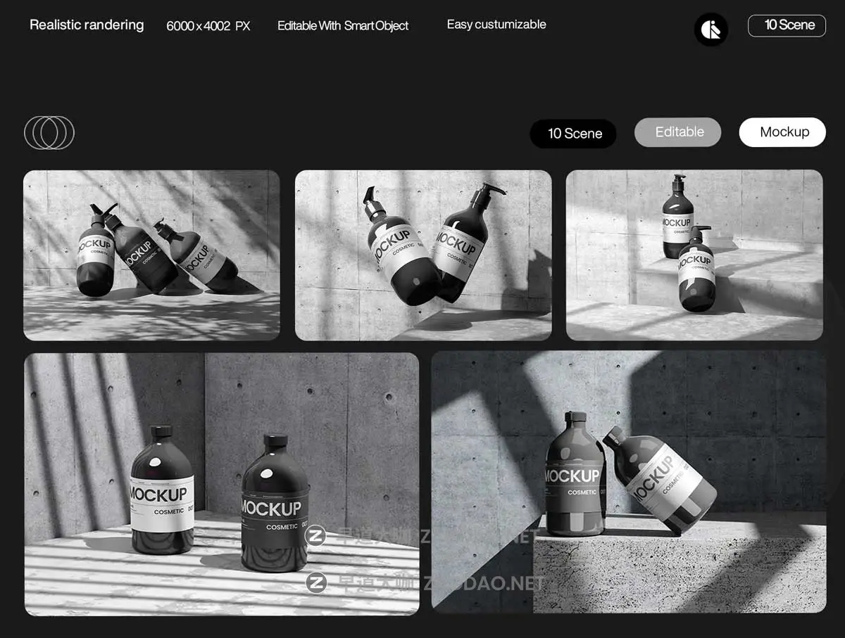 10款工业风品牌VI设计化妆品护肤品滴管瓶按压瓶展示PS贴图样机模板 Minimalist Cosmetic Bottle and Jar Mockup with Realistic Shadows插图4 10款工业风品牌VI设计化妆品护肤品滴管瓶按压瓶展示PS贴图样机模板 Minimalist Cosmetic Bottle and Jar Mockup with Realistic Shadows插图4