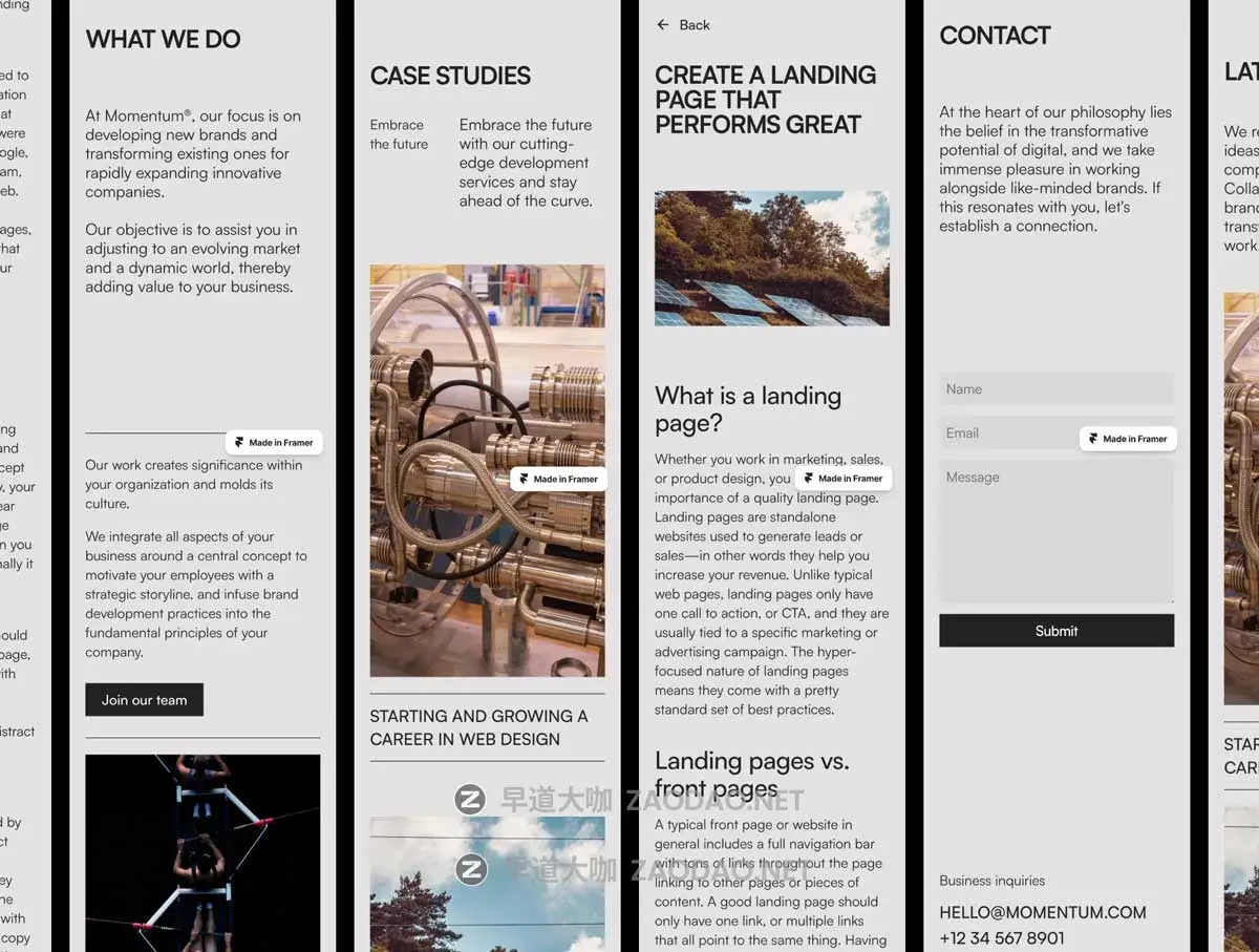 时尚自适应作品集案例企业品牌服务网站WEB UI界面设计Framer模板素材 MOMENTUM – Agency Website Template for Framer插图2 时尚自适应作品集案例企业品牌服务网站WEB UI界面设计Framer模板素材 MOMENTUM – Agency Website Template for Framer插图2