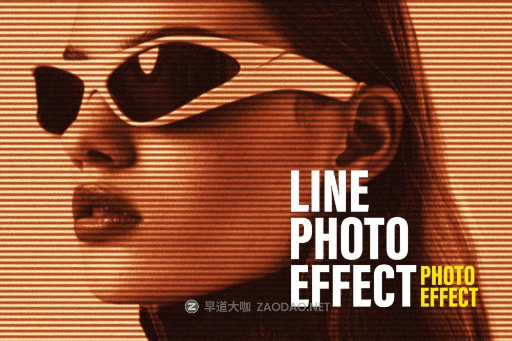 半色调线条Riso复印打印照片效果ps滤镜样机 Halftone Line Photo Effect插图 半色调线条Riso复印打印照片效果ps滤镜样机 Halftone Line Photo Effect插图