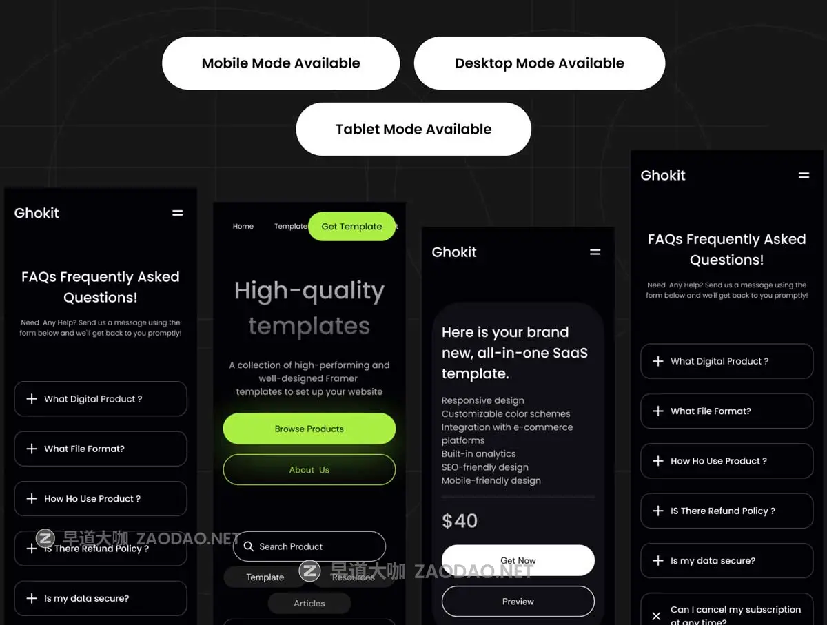27屏暗黑响应式设计作品素材交易网站web ui界面设计figma模板 Ghokit Digital Marketplace website template插图2 27屏暗黑响应式设计作品素材交易网站web ui界面设计figma模板 Ghokit Digital Marketplace website template插图2