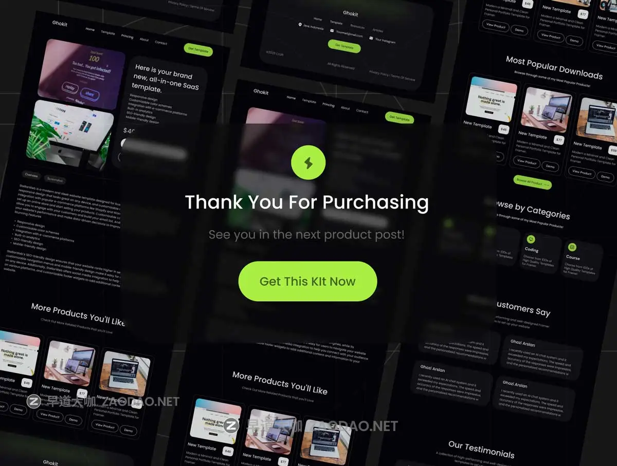 27屏暗黑响应式设计作品素材交易网站web ui界面设计figma模板 Ghokit Digital Marketplace website template插图5 27屏暗黑响应式设计作品素材交易网站web ui界面设计figma模板 Ghokit Digital Marketplace website template插图5