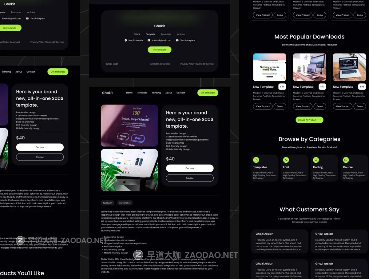 27屏暗黑响应式设计作品素材交易网站web ui界面设计figma模板 Ghokit Digital Marketplace website template插图4 27屏暗黑响应式设计作品素材交易网站web ui界面设计figma模板 Ghokit Digital Marketplace website template插图4