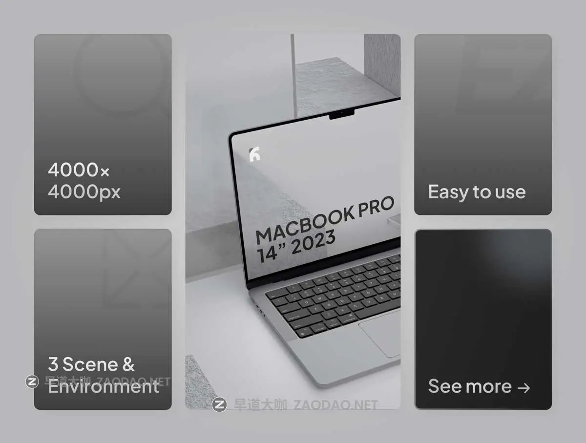 现代工业风网站web ui界面设计苹果MacBook Pro笔记本电脑展示贴图PSD样机 Acea – Macbook Pro Mockups插图5 现代工业风网站web ui界面设计苹果MacBook Pro笔记本电脑展示贴图PSD样机 Acea – Macbook Pro Mockups插图5
