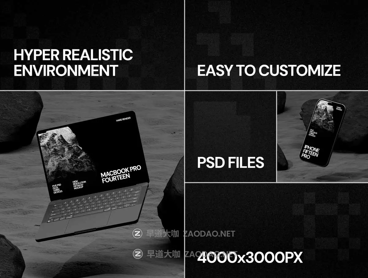 黑化工业风UI设计苹果iPad平板MacBook电脑iPhone手机贴图PS/AE样机模板素材 ZeroG Device Mockup插图7 黑化工业风UI设计苹果iPad平板MacBook电脑iPhone手机贴图PS/AE样机模板素材 ZeroG Device Mockup插图7