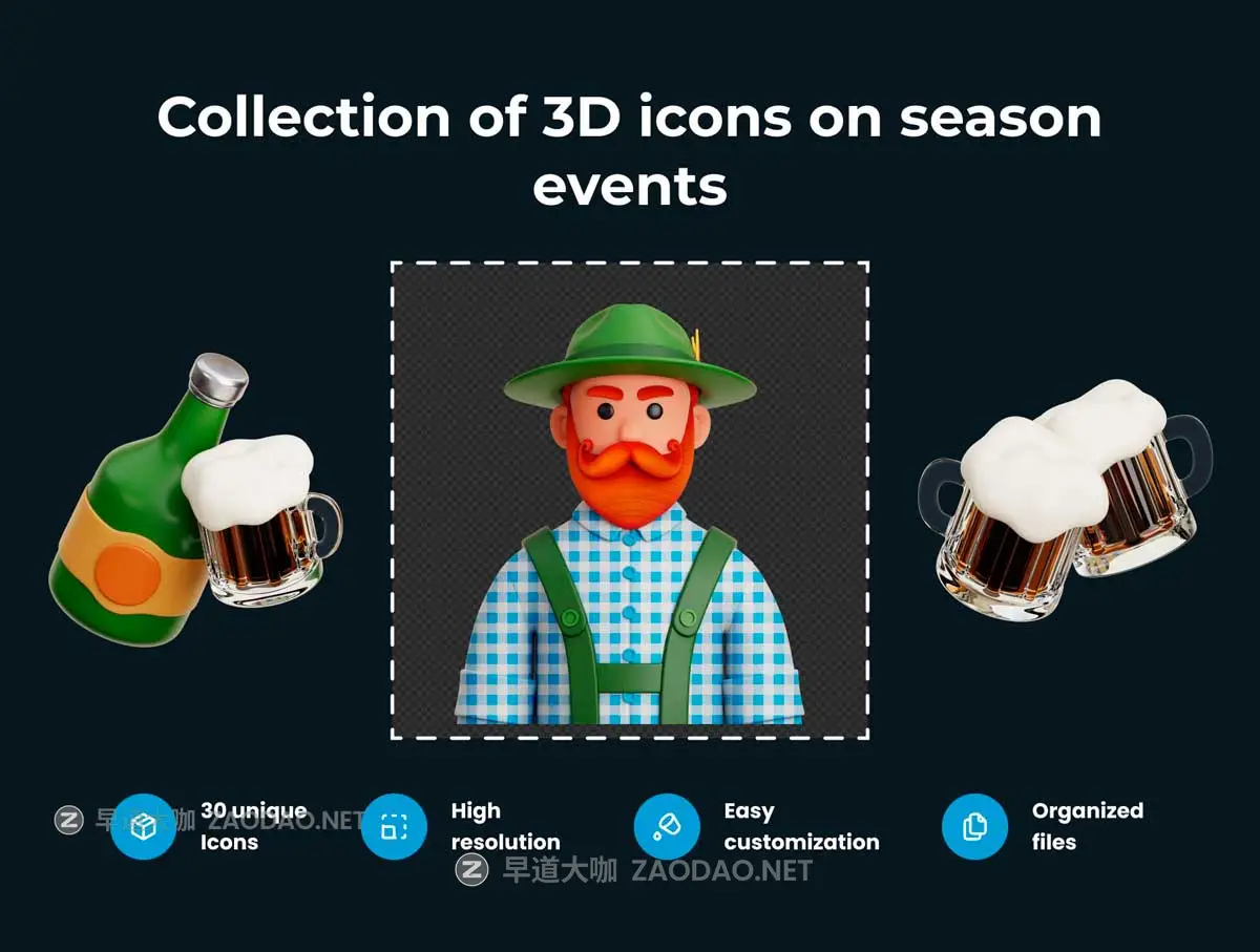 30款高级欧美风啤酒节3D立体插图图标Iocns设计blender/obj/png格式素材 Oktoberfest 3D Illustration Pack插图1 30款高级欧美风啤酒节3D立体插图图标Iocns设计blender/obj/png格式素材 Oktoberfest 3D Illustration Pack插图1