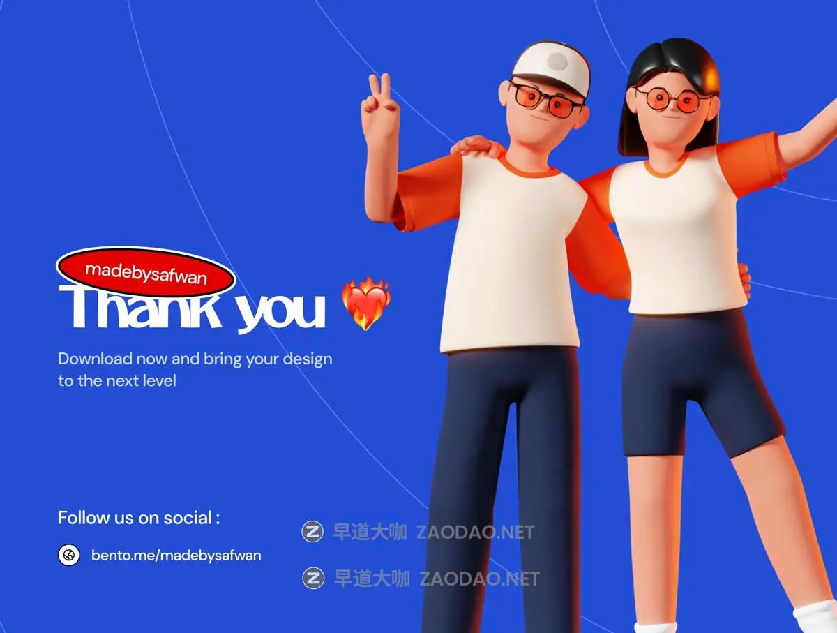 50+款卡通趣味创意多角度姿势青年男女人物3D插图图标设计Blender/PNG格式素材 3D Character Poses插图5 50+款卡通趣味创意多角度姿势青年男女人物3D插图图标设计Blender/PNG格式素材 3D Character Poses插图5