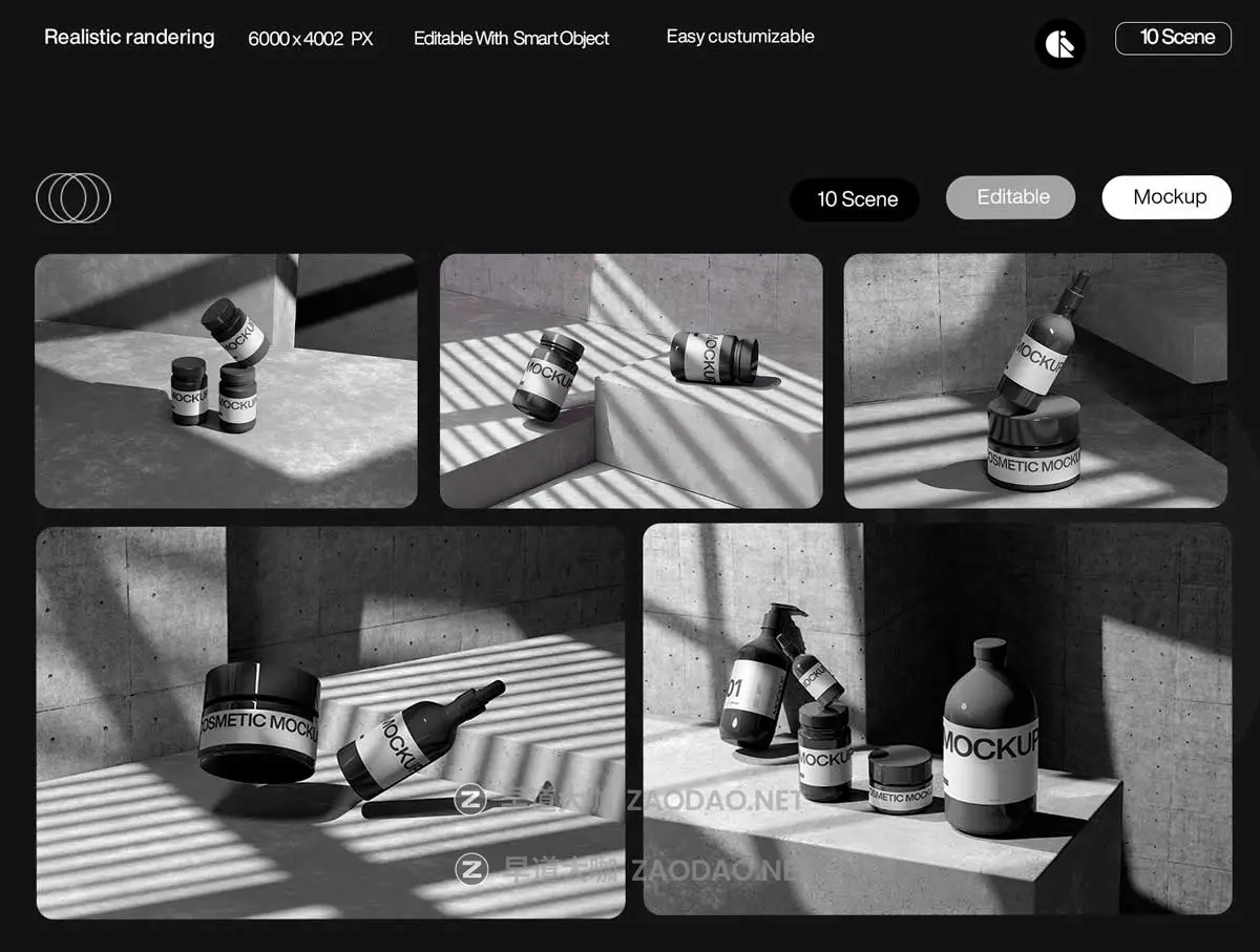 10款工业风品牌VI设计化妆品护肤品滴管瓶按压瓶展示PS贴图样机模板 Minimalist Cosmetic Bottle and Jar Mockup with Realistic Shadows插图5 10款工业风品牌VI设计化妆品护肤品滴管瓶按压瓶展示PS贴图样机模板 Minimalist Cosmetic Bottle and Jar Mockup with Realistic Shadows插图5
