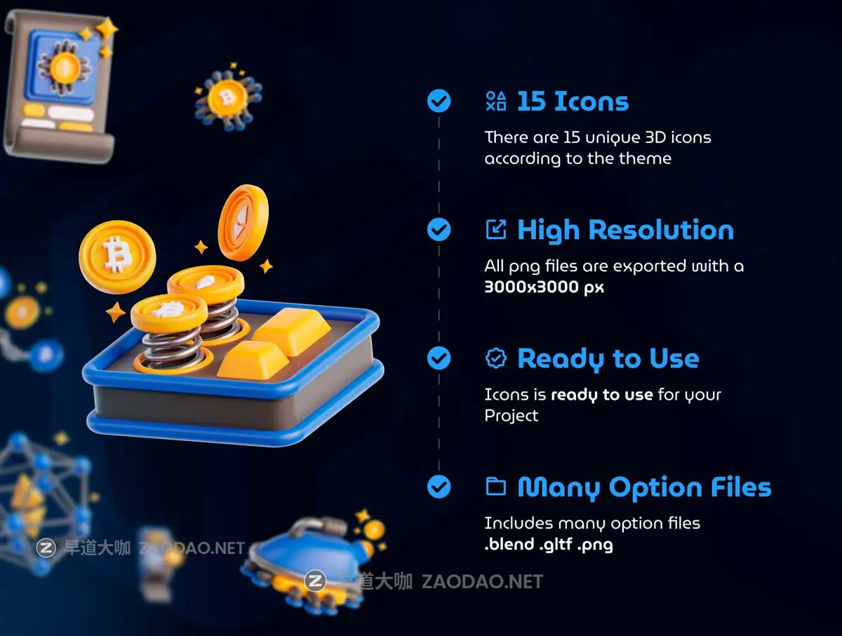 15款质感虚拟货币比特币理财财务管理3D插图图标Icons设计blender/png格式素材 Bitcoin and Currency 3D Icon set插图1 15款质感虚拟货币比特币理财财务管理3D插图图标Icons设计blender/png格式素材 Bitcoin and Currency 3D Icon set插图1
