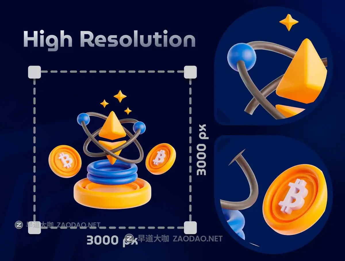 15款质感虚拟货币比特币理财财务管理3D插图图标Icons设计blender/png格式素材 Bitcoin and Currency 3D Icon set插图2 15款质感虚拟货币比特币理财财务管理3D插图图标Icons设计blender/png格式素材 Bitcoin and Currency 3D Icon set插图2