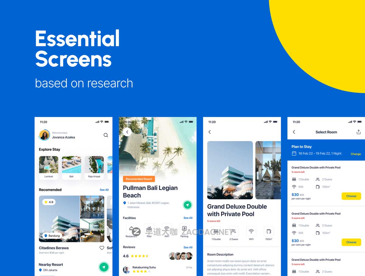50+屏专业极简酒店民宿旅馆在线预订APP软件界面UI设计模板套件 StayGo Staycation and Hotel Booking插图2