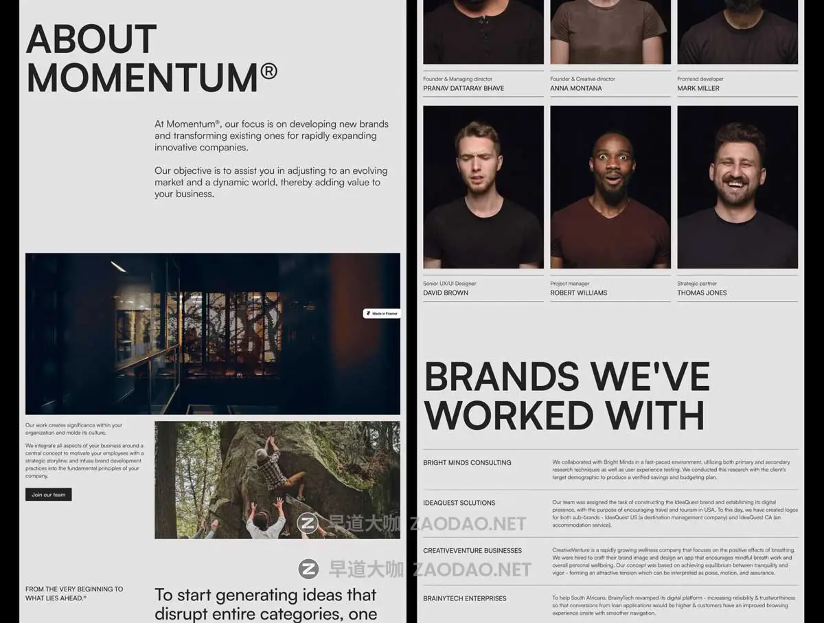 时尚自适应作品集案例企业品牌服务网站WEB UI界面设计Framer模板素材 MOMENTUM – Agency Website Template for Framer插图5 时尚自适应作品集案例企业品牌服务网站WEB UI界面设计Framer模板素材 MOMENTUM – Agency Website Template for Framer插图5