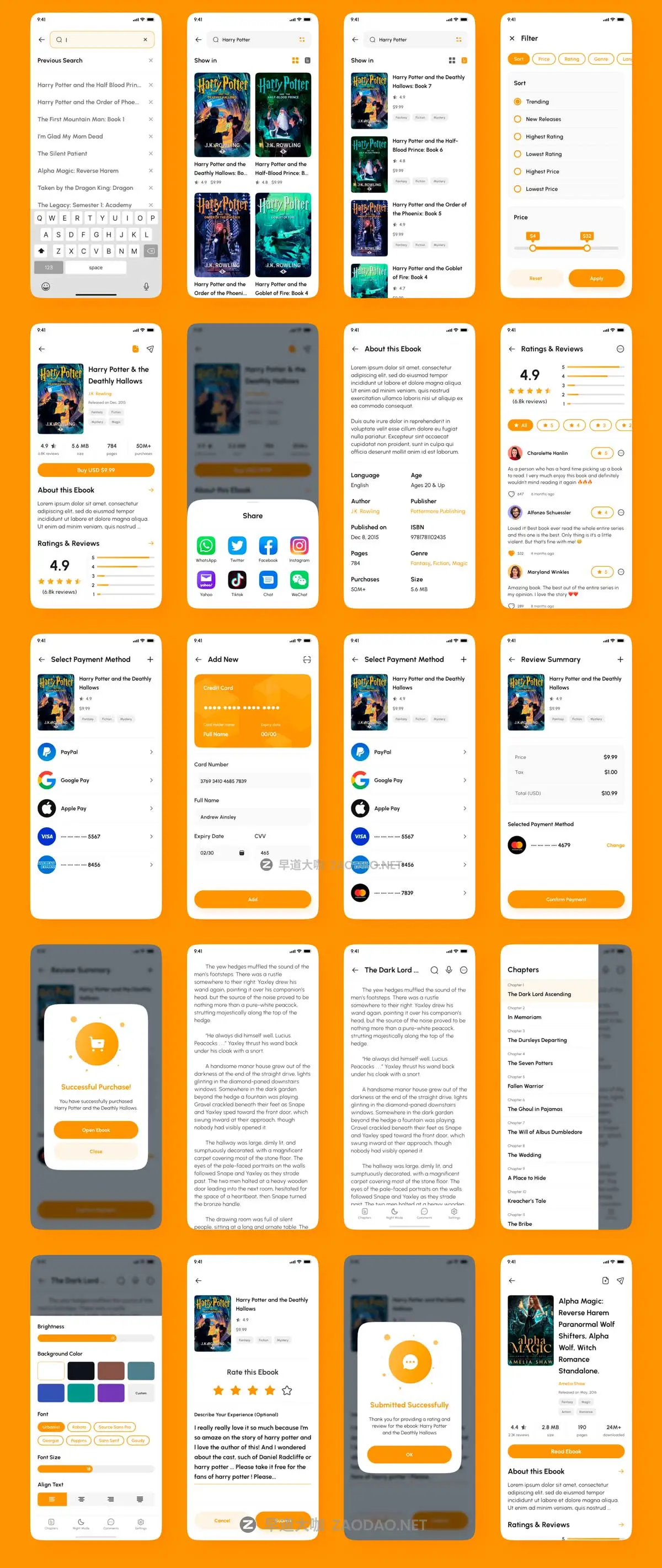 110+屏高级电子书商店阅读器APP应用程序UI界面设计Figma模板套件 Erabook – Ebook Store & Reader App UI Kit插图10 110+屏高级电子书商店阅读器APP应用程序UI界面设计Figma模板套件 Erabook – Ebook Store & Reader App UI Kit插图10