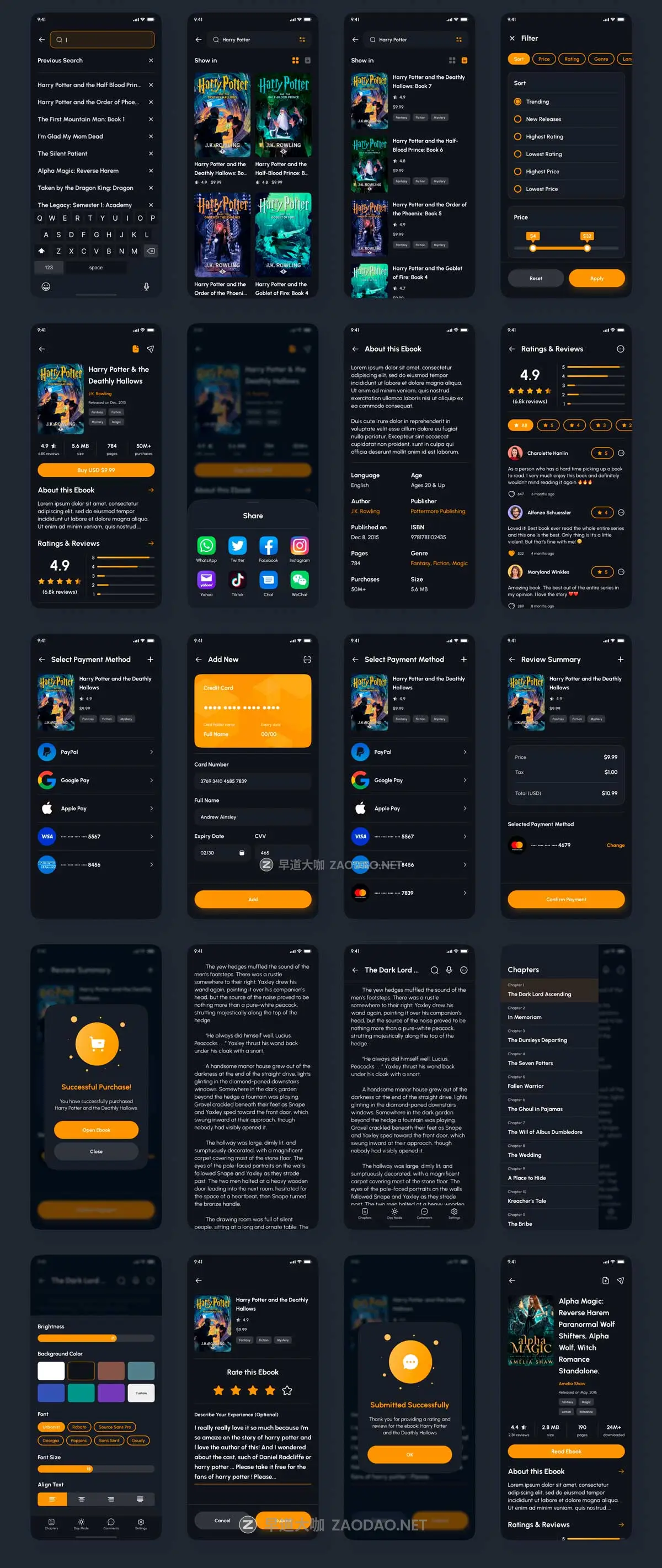 110+屏高级电子书商店阅读器APP应用程序UI界面设计Figma模板套件 Erabook – Ebook Store & Reader App UI Kit插图14 110+屏高级电子书商店阅读器APP应用程序UI界面设计Figma模板套件 Erabook – Ebook Store & Reader App UI Kit插图14