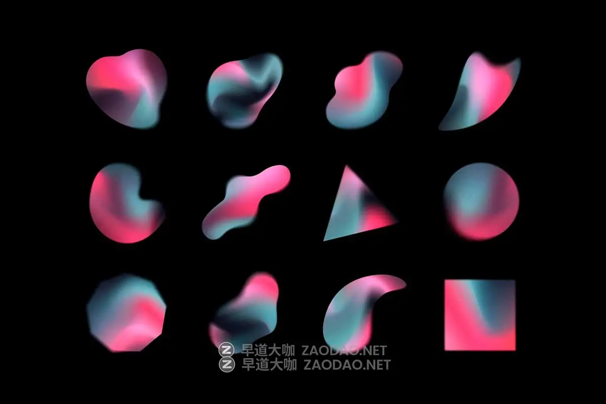 新潮迷幻科技感渐变模糊颗粒噪点纹理抽象艺术背景图片设计素材 Gradient Shapes Collection插图14 新潮迷幻科技感渐变模糊颗粒噪点纹理抽象艺术背景图片设计素材 Gradient Shapes Collection插图14