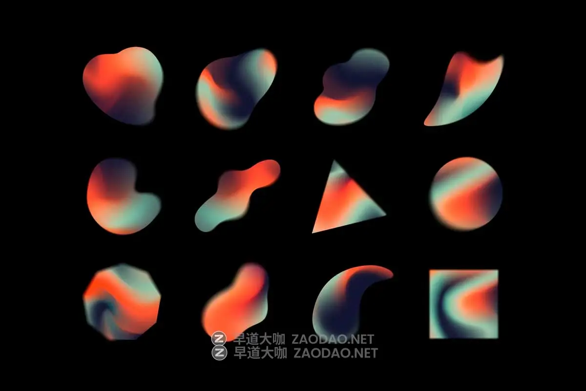 新潮迷幻科技感渐变模糊颗粒噪点纹理抽象艺术背景图片设计素材 Gradient Shapes Collection插图8 新潮迷幻科技感渐变模糊颗粒噪点纹理抽象艺术背景图片设计素材 Gradient Shapes Collection插图8