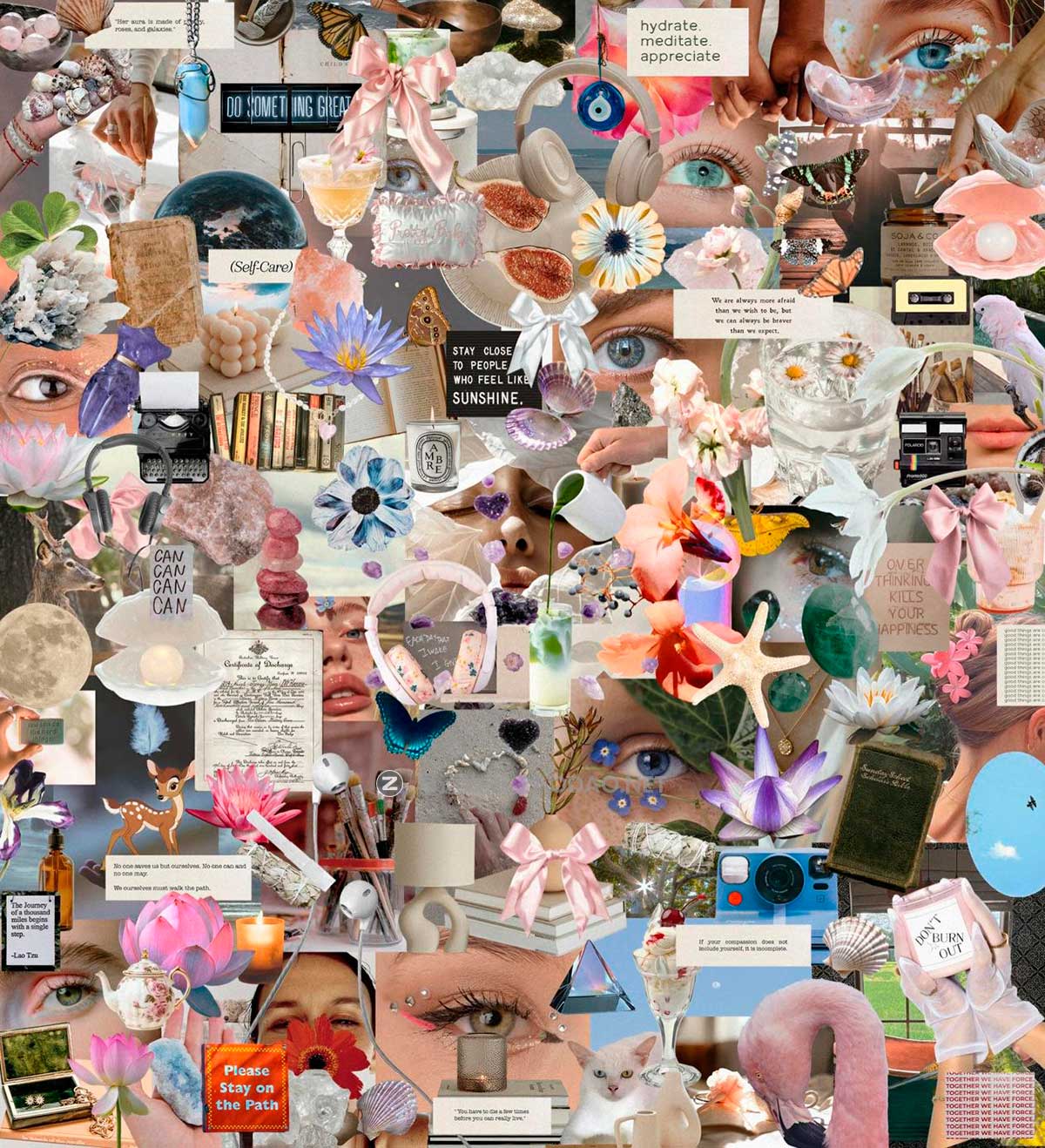 184款真实人物物品动物眼睛花卉水晶剪贴画纸张PNG免抠图设计素材 Healing Collage Pack插图7