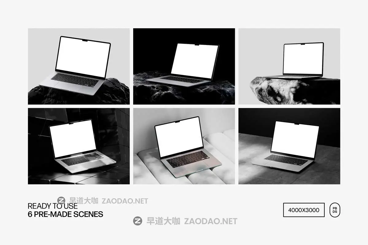 6款苹果MacBook Air笔记本电脑网站UI海报PS展示贴图样机MOCKUP模板 MacBook Air Mockup Set插图1 6款苹果MacBook Air笔记本电脑网站UI海报PS展示贴图样机MOCKUP模板 MacBook Air Mockup Set插图1