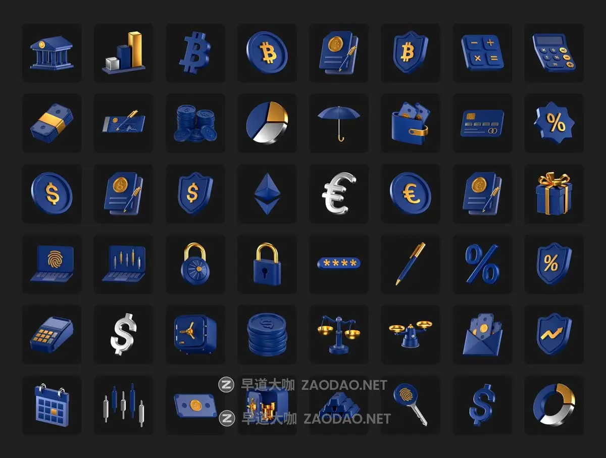 50款质感银行理财金融科技加密货币3D立体图标Icons设计Blneder/PNG格式素材 Fintech 3D Icons插图7 50款质感银行理财金融科技加密货币3D立体图标Icons设计Blneder/PNG格式素材 Fintech 3D Icons插图7