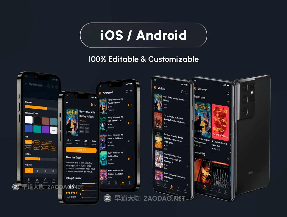 110+屏高级电子书商店阅读器APP应用程序UI界面设计Figma模板套件 Erabook – Ebook Store & Reader App UI Kit插图3 110+屏高级电子书商店阅读器APP应用程序UI界面设计Figma模板套件 Erabook – Ebook Store & Reader App UI Kit插图3