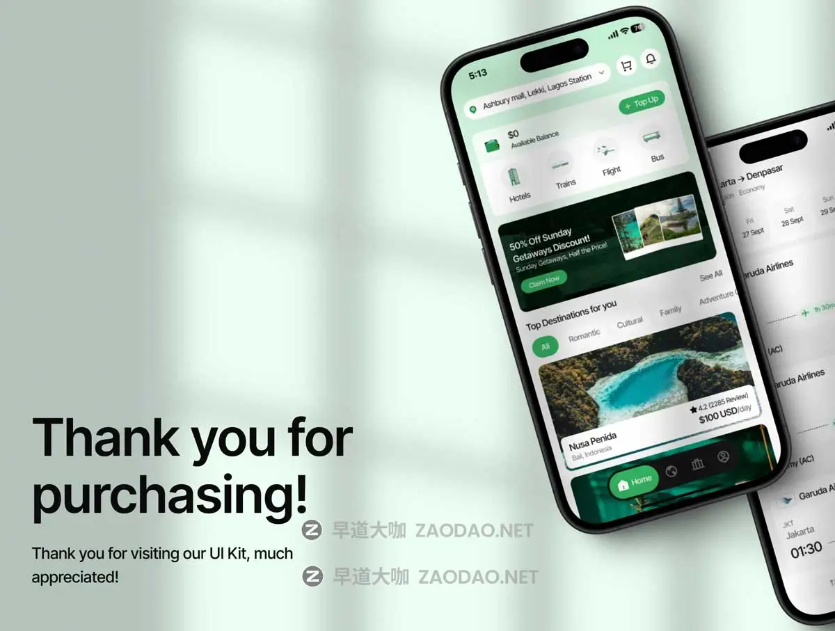 70+屏时尚旅游旅行社航班酒店路线预订APP UI界面设计Figma模板套件 TRVLEASE – Travel Mobile App UI Kit插图7 70+屏时尚旅游旅行社航班酒店路线预订APP UI界面设计Figma模板套件 TRVLEASE – Travel Mobile App UI Kit插图7
