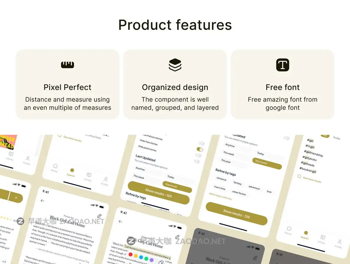 50+屏电子书小说阅读器书店APP软件UI界面设计Figma模板素材 Epicplot – Ebook and Novel Reader UI Kit Template插图1 50+屏电子书小说阅读器书店APP软件UI界面设计Figma模板素材 Epicplot – Ebook and Novel Reader UI Kit Template插图1