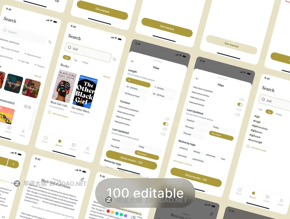 50+屏电子书小说阅读器书店APP软件UI界面设计Figma模板素材 Epicplot – Ebook and Novel Reader UI Kit Template插图5 50+屏电子书小说阅读器书店APP软件UI界面设计Figma模板素材 Epicplot – Ebook and Novel Reader UI Kit Template插图5