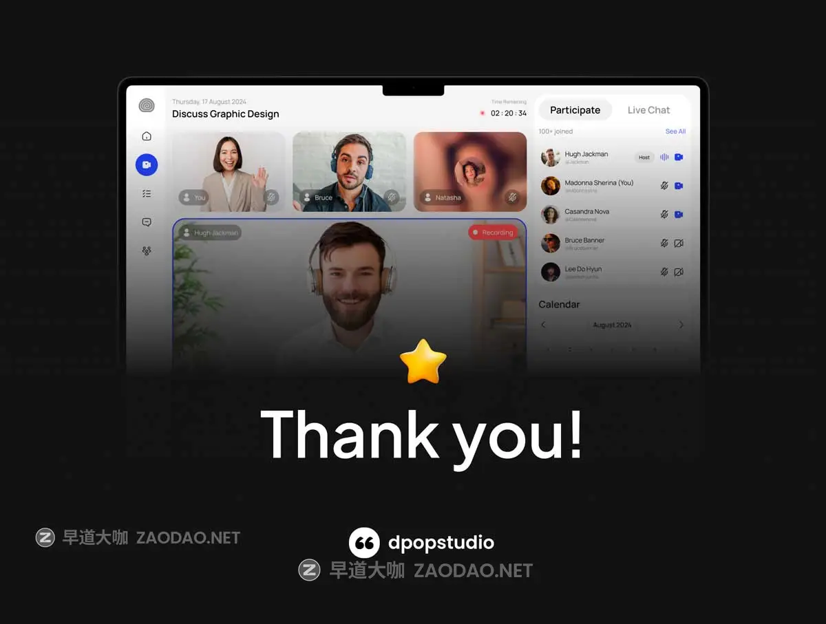 90+屏双配色创意视频会议在线教育软件APP UI界面设计Figma模板素材 MeetOn – Video Conference Dekstop App插图7 90+屏双配色创意视频会议在线教育软件APP UI界面设计Figma模板素材 MeetOn – Video Conference Dekstop App插图7