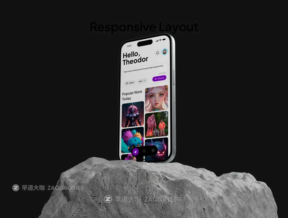 60+屏Ai智能艺术图片图像生成器APP UI界面设计Figma模板套件素材 GenImage – AI Art Generator UI KIT插图3 60+屏Ai智能艺术图片图像生成器APP UI界面设计Figma模板套件素材 GenImage – AI Art Generator UI KIT插图3