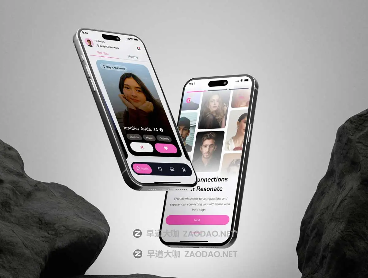 100+屏双配色时尚聊天约会交友社交媒体软件APP UI界面设计Figma模板套件 EchoMatch – Dating Mobile Apps UI KIT插图6 100+屏双配色时尚聊天约会交友社交媒体软件APP UI界面设计Figma模板套件 EchoMatch – Dating Mobile Apps UI KIT插图6