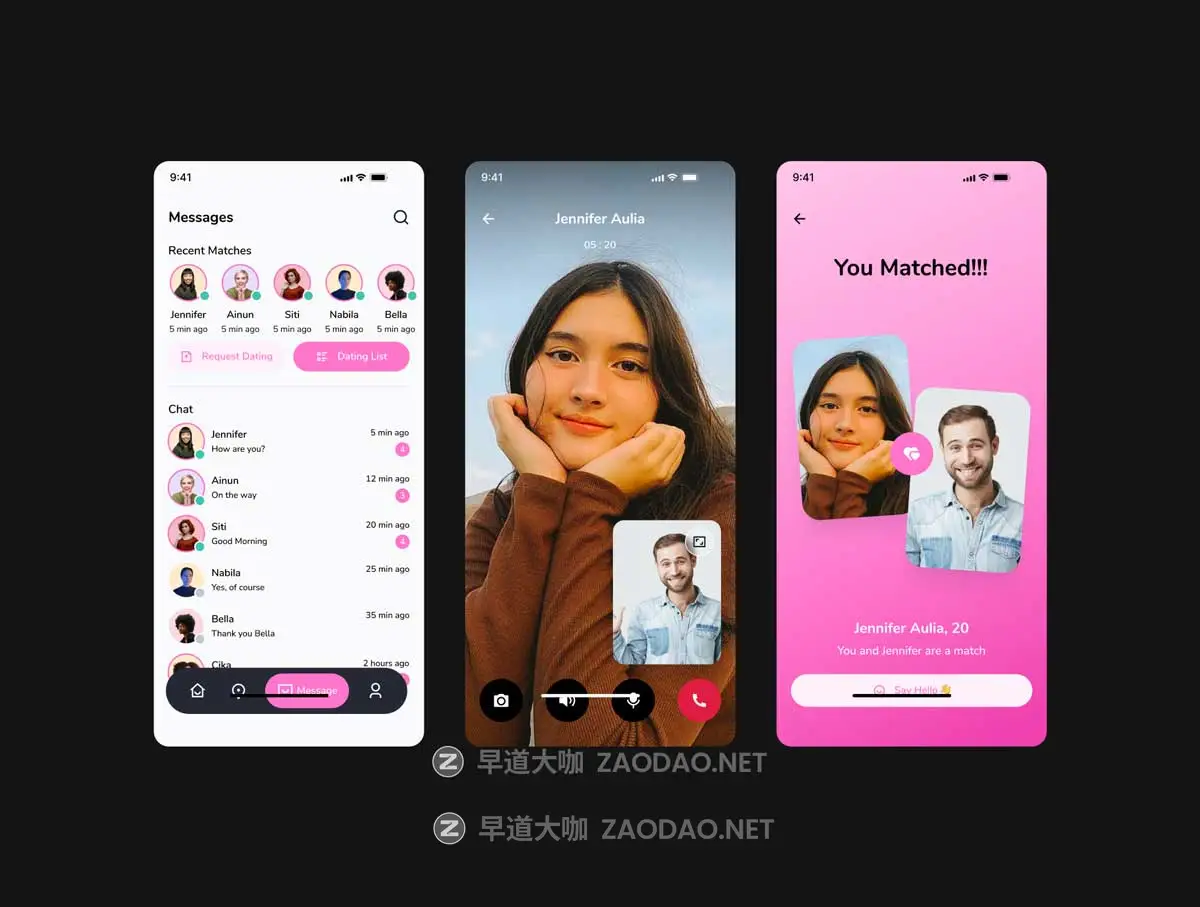 100+屏双配色时尚聊天约会交友社交媒体软件APP UI界面设计Figma模板套件 EchoMatch – Dating Mobile Apps UI KIT插图4 100+屏双配色时尚聊天约会交友社交媒体软件APP UI界面设计Figma模板套件 EchoMatch – Dating Mobile Apps UI KIT插图4