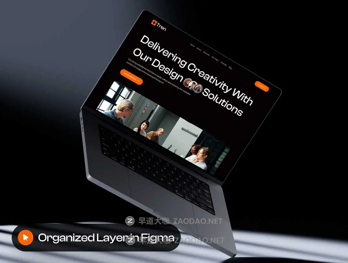 20+屏暗黑响应式数字代理服务作品集企业网站WEB UI界面设计Figma模板套件 Tren – Digital Agency Website UI Kit插图4 20+屏暗黑响应式数字代理服务作品集企业网站WEB UI界面设计Figma模板套件 Tren – Digital Agency Website UI Kit插图4